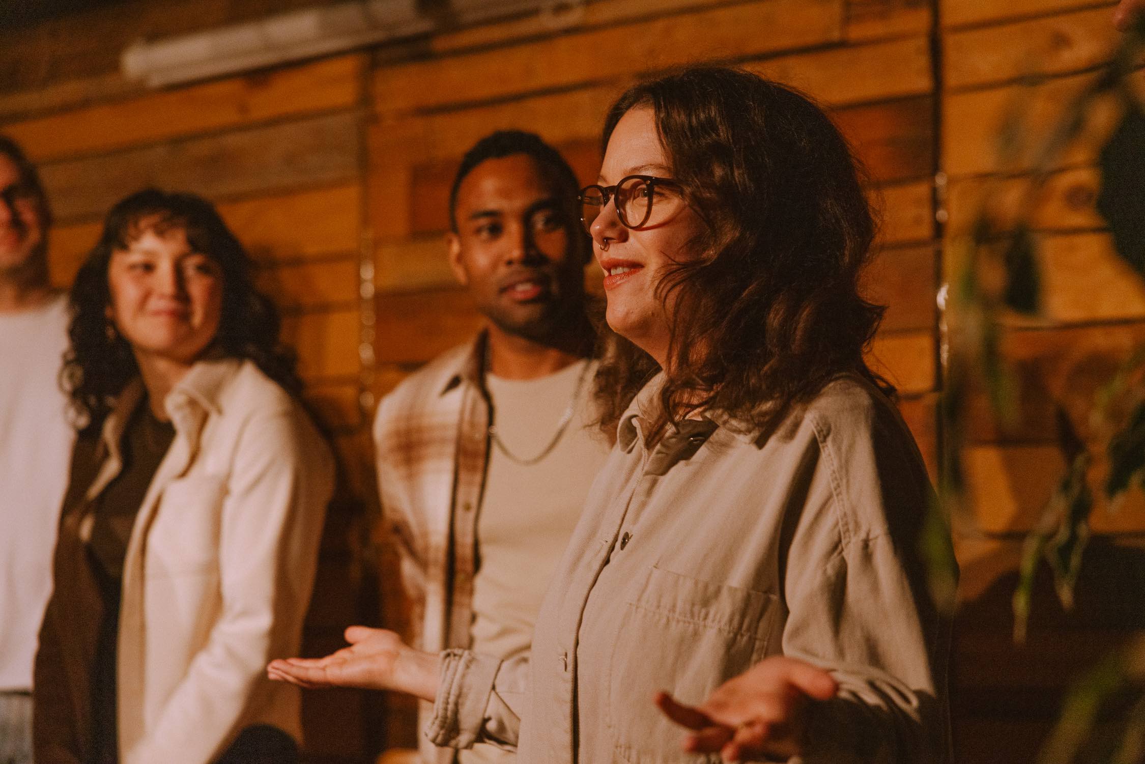 Improv comedy class performers on stage in Vancouver